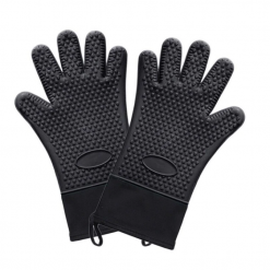 9 Silicone Glove LONG BLACK PAIR