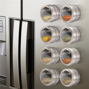 Magnetic Spice Jars (Wall Rack)