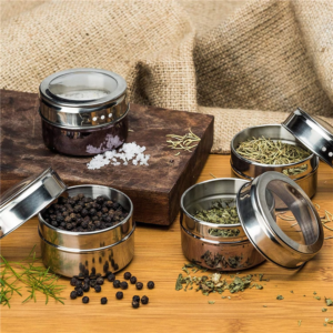 Magnetic Spice Jars (Wall Rack)