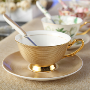 Luxurious Bone China Teacup Set- Golden