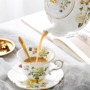 Luxury Bone China Teacup Gift Set for 2