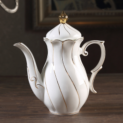 White & Gold Teapot