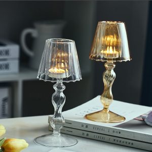 Glass Candle Dining Table Lamps