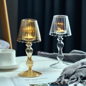 Glass Candle Dining Table Lamps