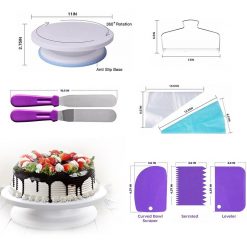 mainimage5Cake-Decorating-Tools-Cakes-Turntable-Set-Plastic-Rotary-Baking-Stand-Piping-Nozzle-Piping-Bag-Set-Cake