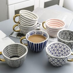 mainimage2Hand-Painted-Geometric-Ceramic-Mugs-With-Gold-Handle-Handmade-Irregular-Cups-For-Coffee-Tea-Milk-Oatmeal