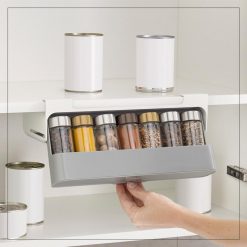 mainimage3Home-Kitchen-Self-adhesive-Wall-mounted-Under-Shelf-Spice-Organizer-Spice-Bottle-Storage-Rack-Kitchen-Supplies