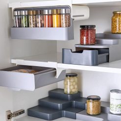 mainimage4Home-Kitchen-Self-adhesive-Wall-mounted-Under-Shelf-Spice-Organizer-Spice-Bottle-Storage-Rack-Kitchen-Supplies