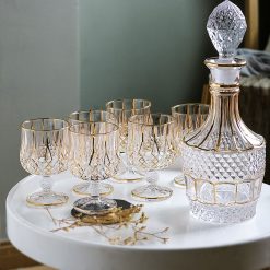 mainimage1Luxury-Glass-Goblet-Wine-Bottle-Stainless-Steel-Trays-Set-Whiskey-Wines-Liquor-Decanter-Wine-Glass-Cups