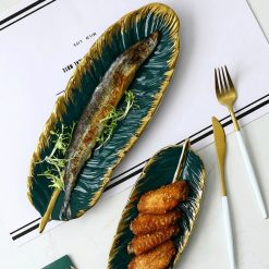mainimage0Nordic-Ceramic-Feather-Plate-Banana-Leaf-Tableware-Fruit-Snack-Tray-Kitchen-Home-Decoration-Accessories-Dinner-Sushi