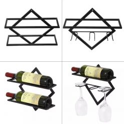 mainimage2Wall-Mounted-Upside-Down-Wine-Rack-Bottle-Goblet-Glass-Holder-Storage-Organizer