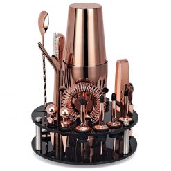 variantimage2Bartender-Kit-20-Piece-Rose-Gold-Cocktail-Shaker-Set-With-Rotating-Acrylic-Stand-For-Mixed-Drinks