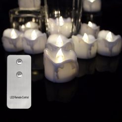 mainimage2Pack-of-6-or-12-Remote-Warm-White-Blink-Plastic-Fake-Candles-Amber-Wedding-Candles-Flameless