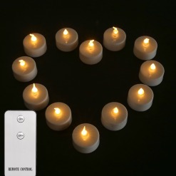 variantimage7Pack-of-12-24-Flickering-Remote-Control-Candles-Warm-White-Yellow-Electric-Flameless-Tealights-For-Valentine