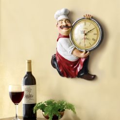 mainimage2Vintage-Wall-Clock-home-decoration-Resin-Chef-Statue-watch-Mute-Quartz-Clock-for-living-room-Kitchen