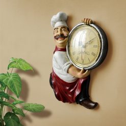 mainimage3Vintage-Wall-Clock-home-decoration-Resin-Chef-Statue-watch-Mute-Quartz-Clock-for-living-room-Kitchen