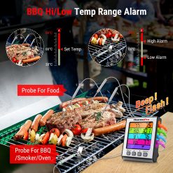 xD4EThermoPro-TP17H-4-Probes-4-Colors-Backlight-Large-LCD-Display-Digital-Kitchen-Cooking-Smoking-Oven-Meat